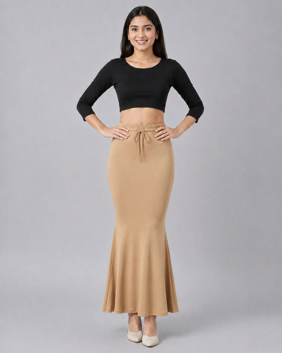 Fish cut shapewear skirt in Chikku
