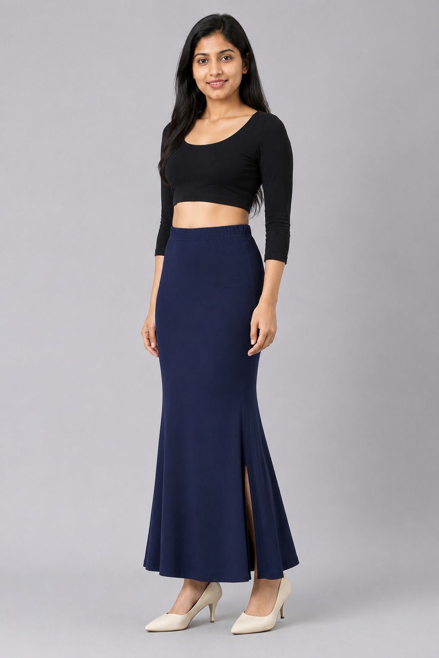 Navy fish cut shapewear side view