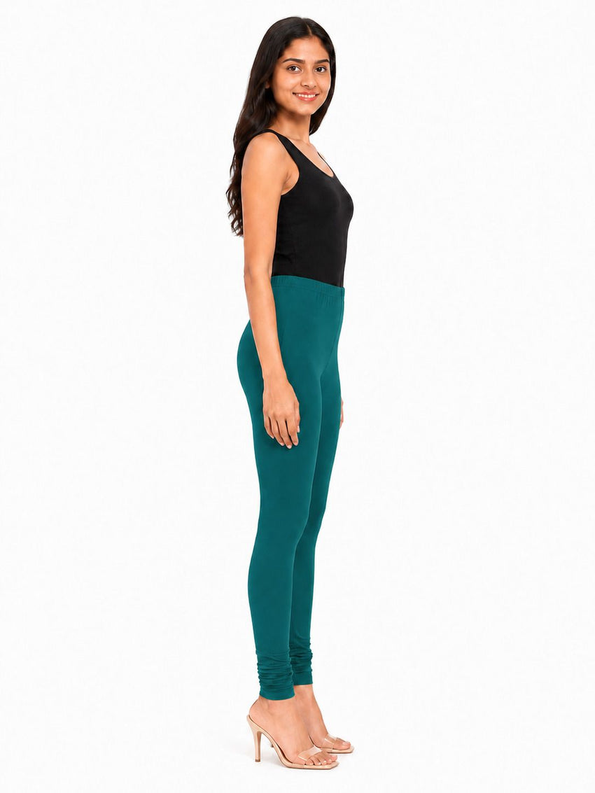 Dhanz churidar PEACOCK GREEN view 3