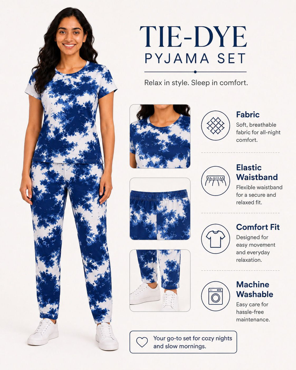 Blue night suit additional view 4