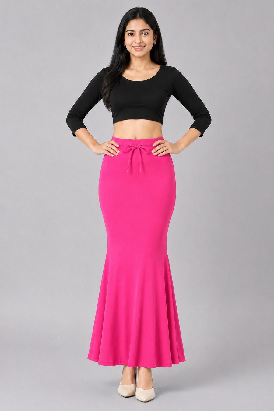 Fish cut shapewear skirt in Rani Pink