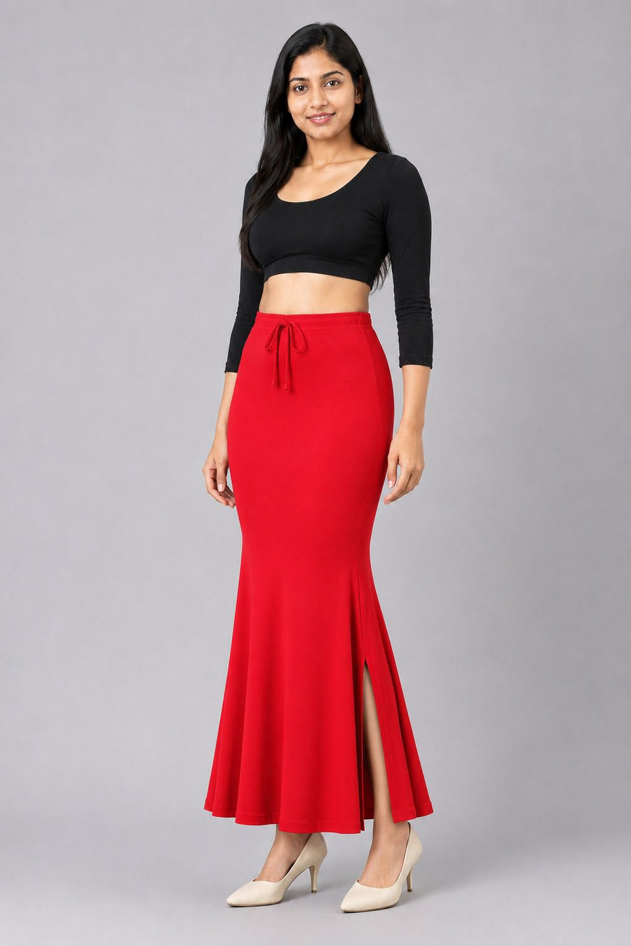 Red fish cut shapewear side view