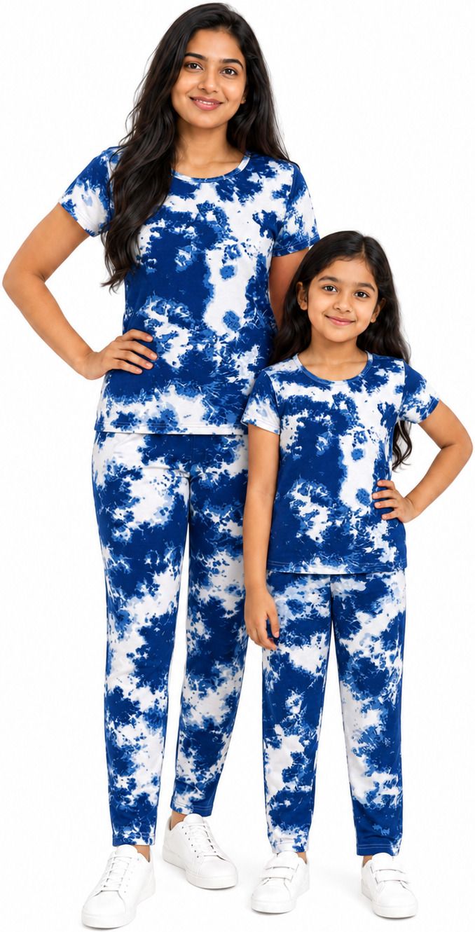 Dhanz matching mother and daughter night suit set