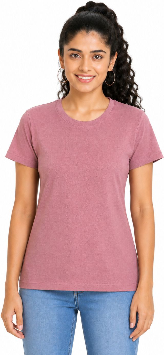 Dhanz Crepe Dusty Pink front view