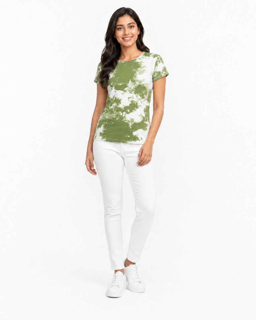 Dhanz Tie Dye Green front view
