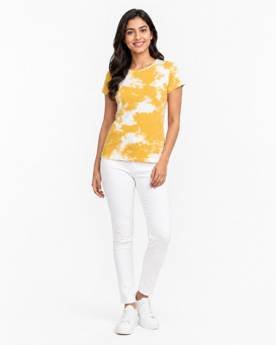 Dhanz Tie Dye Yellow front view