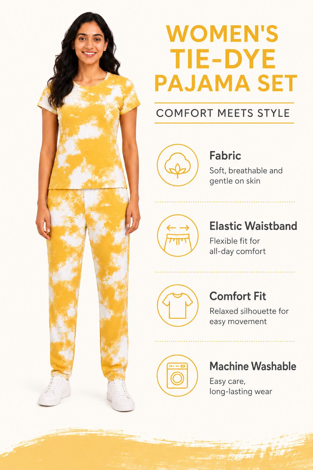 Yellow night suit additional view 4