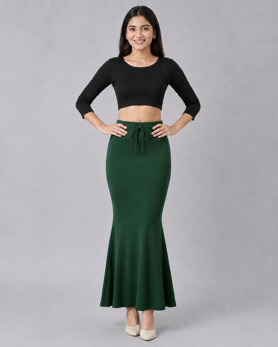 Fish cut shapewear skirt in Bottle Green