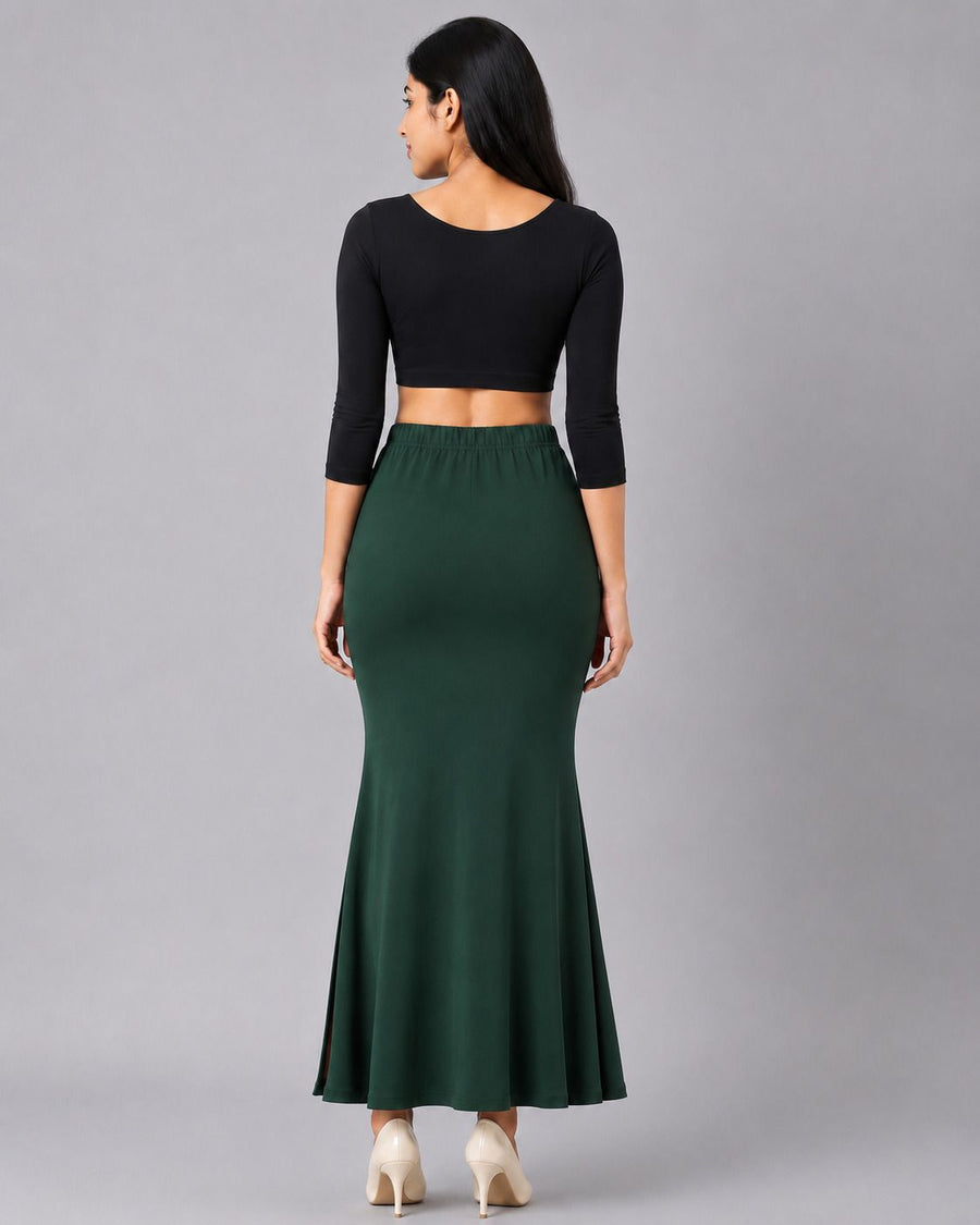 Bottle Green fish cut shapewear back view