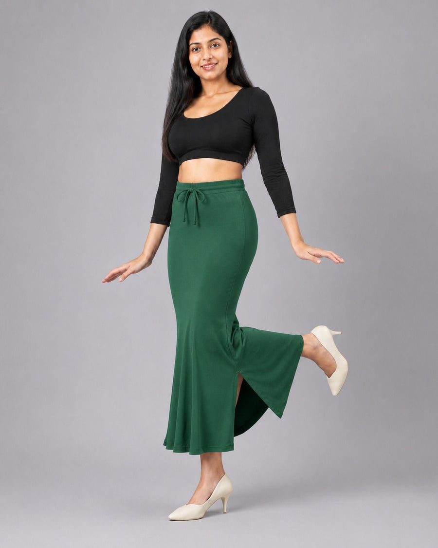 Bottle Green fish cut shapewear fabric view