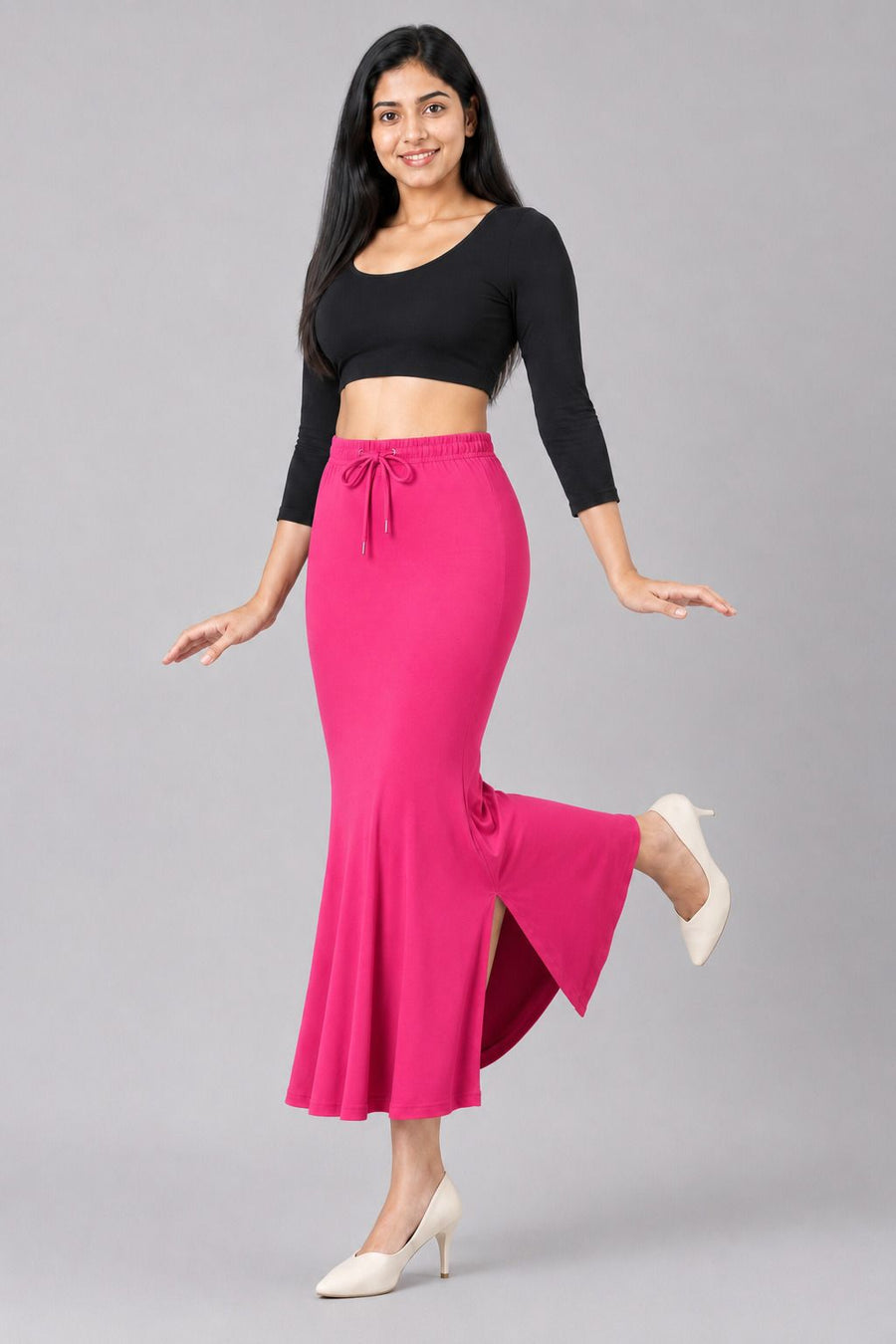 Rani Pink fish cut shapewear fabric view