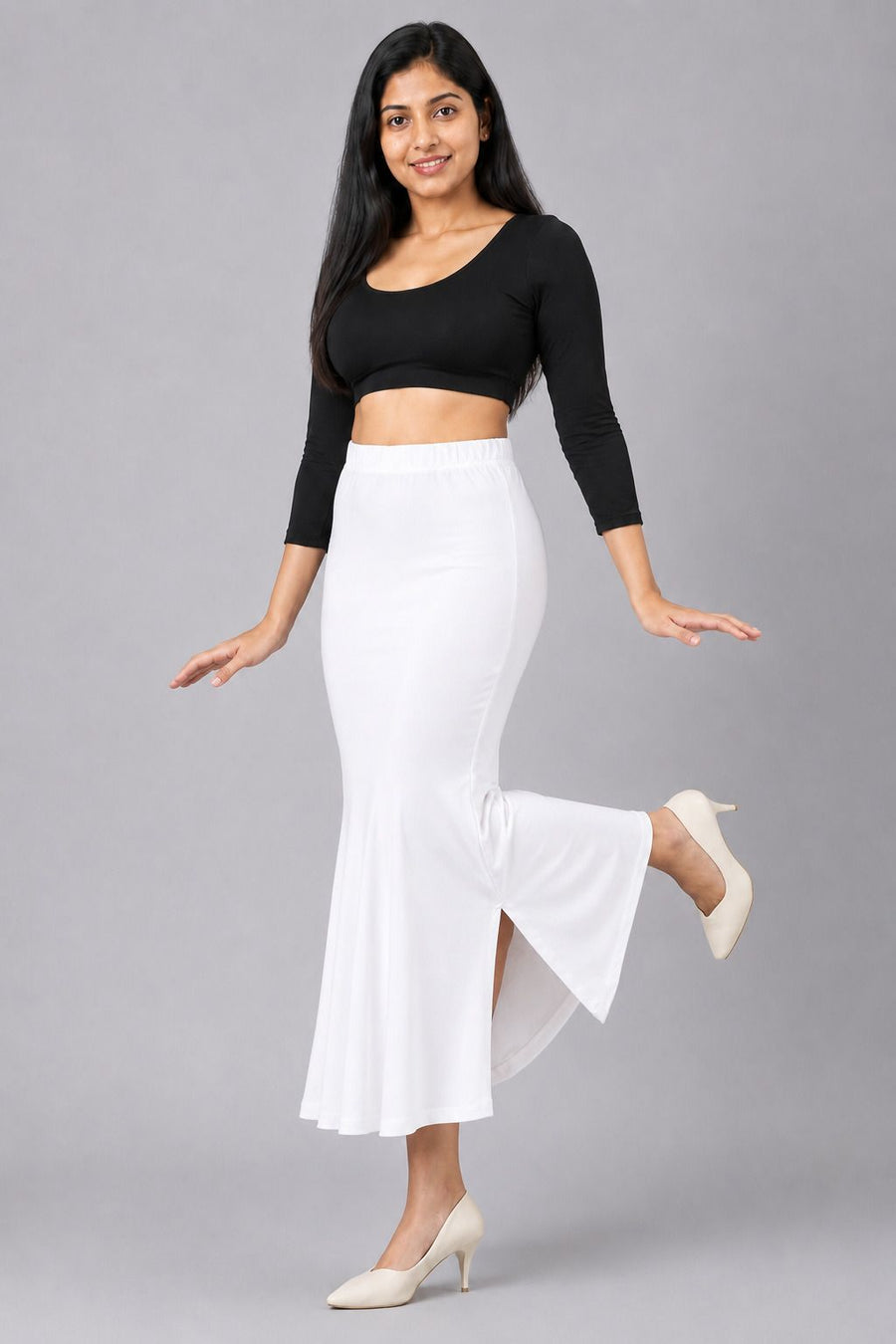 White fish cut shapewear fabric view