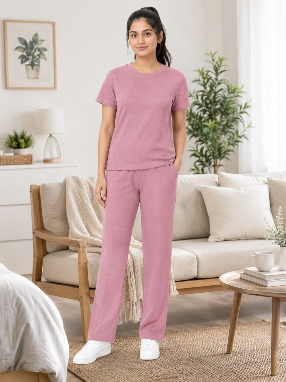 Dusty Rose night suit additional view 3
